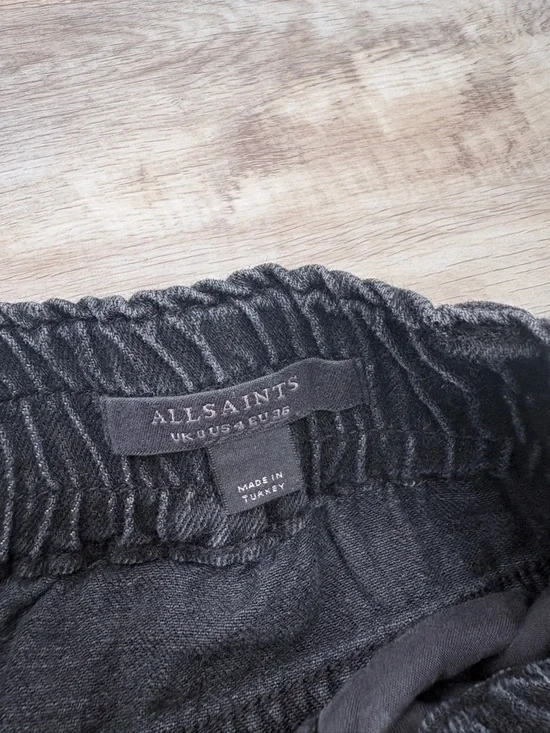 AllSaints Black Boyfriend Jeans with Elastic Waist - Picture 4 of 5